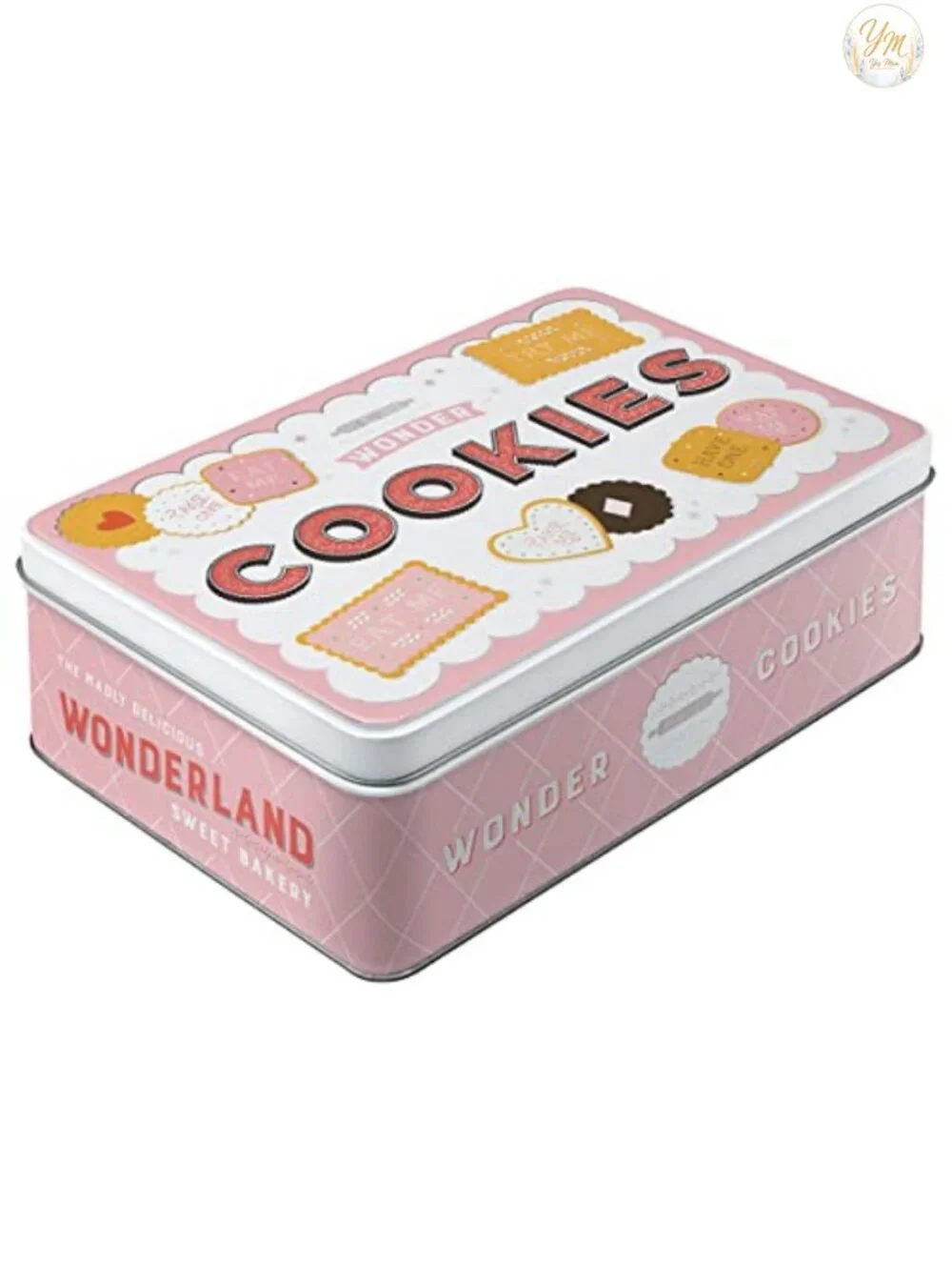 Retro Decorative Metal Tin Box with Lid, 84.5 oz, Cookie Storage, Vintage
